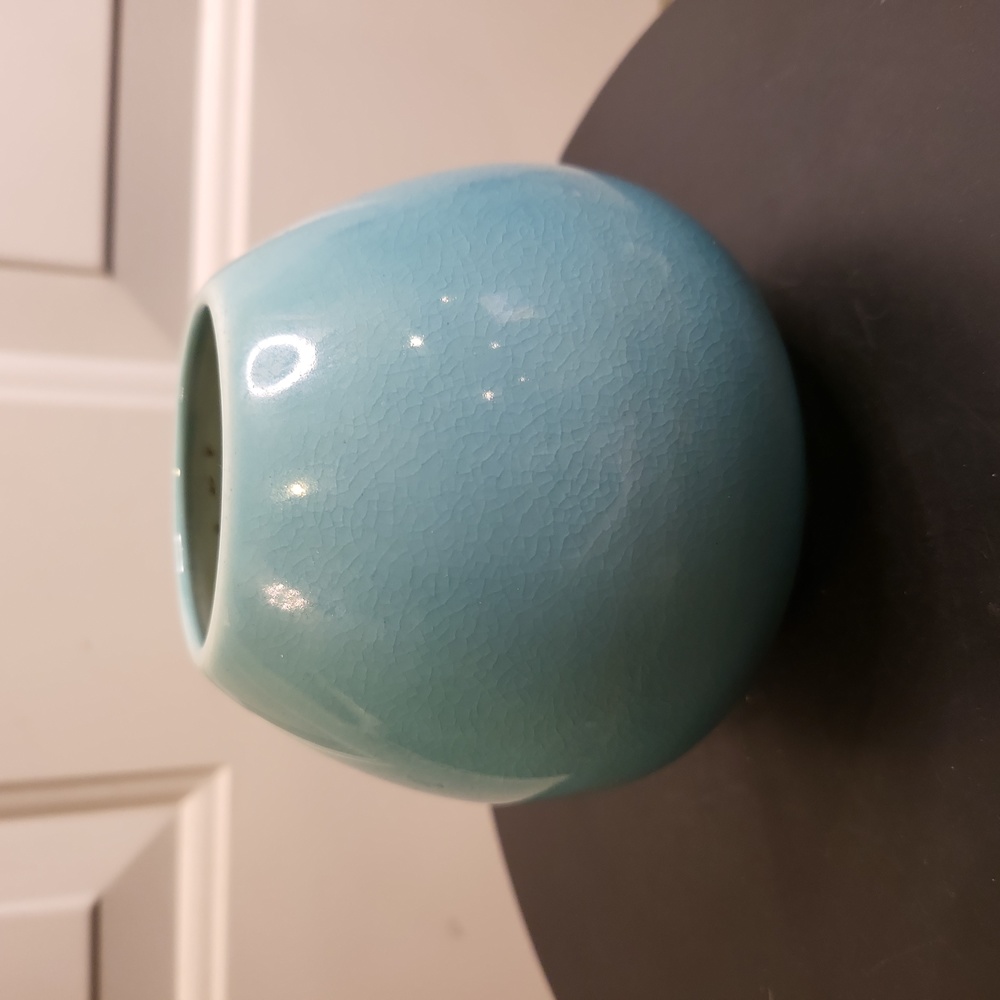 Rookwood Pottery Antique Blue Bulbous Vase 4"